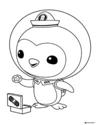 Octonauts Peso holding star and medical kit coloring