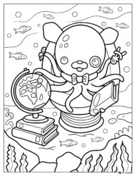 Octonauts Professor Inkling with globe coloring page