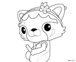 Octonauts Shelly in flower headband coloring sheet