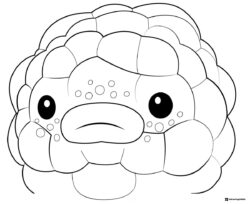 Octonauts blob fish creature head coloring page