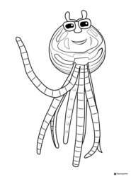 Octonauts sea spider with goggles coloring page