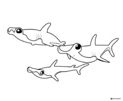 Octonauts three hammerhead sharks coloring page