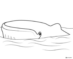 Octonauts whale with eye in water coloring page