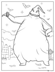 Oogie Boogie Coloring Page Holding Dice