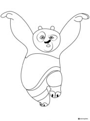 Po Kung Fu Panda Coloring Page with arms raised