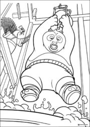 Po and Lord Shen fighting Coloring Page