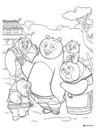 Po and other pandas coloring sheet