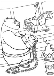 Po chained with Lord Shen Coloring Page