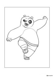 Po dancing or fighting pose coloring page