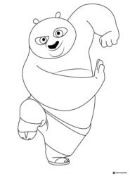 Po in a martial arts pose coloring page