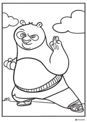 Po ready to fight Kung Fu Panda Coloring Sheet
