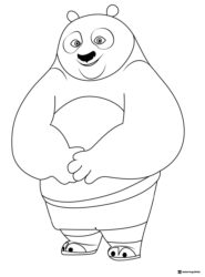 Po smiling with hands clasped coloring page
