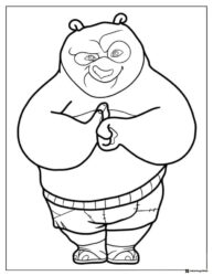 Po with a mischievous smile Kung Fu Panda Coloring Page