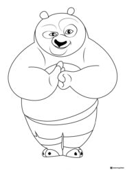 Po with clasped hands coloring page