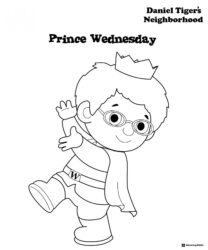Prince Wednesday from Daniel Tigers Neighborhood coloring page