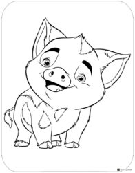 Pua Pig Smiling Coloring Page