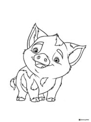 Pua the Pig Coloring Page