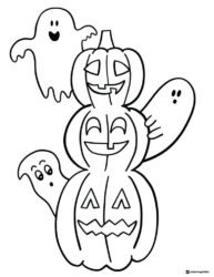 Pumpkins and Ghosts Coloring Sheet