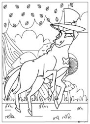 Razzle Hazbin Hotel Coloring Page with hat