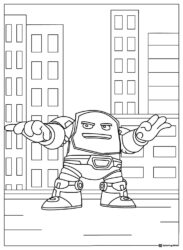 Rhino Villain City Background Coloring Page