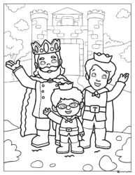 Royal family of Daniel Tigers Neighborhood coloring page