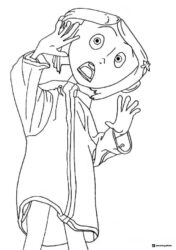 Scared Coraline Coloring Page