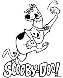 Scooby Doo Coloring Page jumping in the air