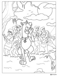 Scooby Doo and Mystery Inc. scared coloring page