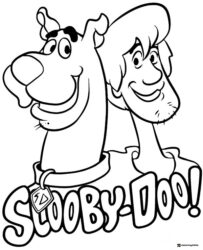 Scooby Doo and Shaggy headshot Coloring Page