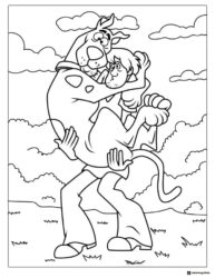 Scooby Doo carrying Shaggy coloring page