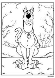 Scooby Doo front view coloring sheet