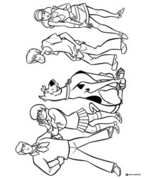 Scooby Doo gang standing coloring page