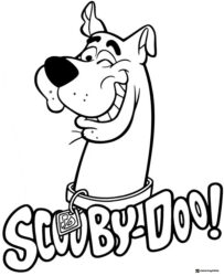 Scooby Doo head and logo Coloring Page
