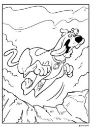 Scooby Doo jumping in air coloring sheet