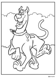 Scooby Doo running coloring page