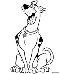 Scooby Doo sitting happy coloring page