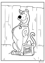 Scooby Doo with Scooby Snacks box coloring page