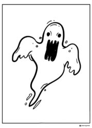 Screaming Ghost Coloring Page