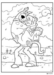 Shaggy carrying Scooby Doo coloring page