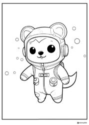 Shellington in diving helmet coloring page