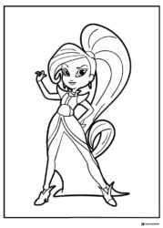 Shimmer and Shine character striking a pose coloring page