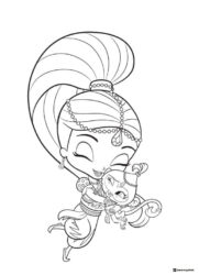 Shimmer hugging Tala Coloring Page