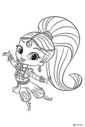 Shimmer striking a happy pose Coloring Page