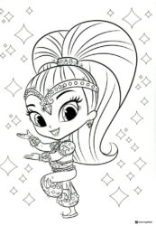 Shine posing with sparkles Coloring Page