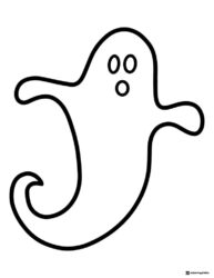 Simple Ghost Coloring Page with Three Circle Eyes