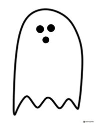 Simple Ghost Coloring Page with Three Eyes