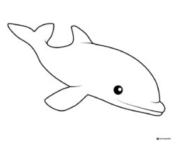 Simple smiling dolphin coloring page