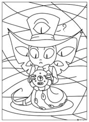 Sir Pentious Hazbin Hotel Coloring Page holding gear