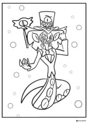 Sir Pentious with Staff and Eyes Coloring Page