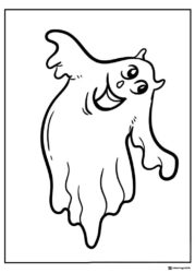 Smiling Ghost Coloring Page